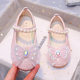 Girls Princess Shoes 2025 New Little Girls Colorful Rhinestone Bow Shoes Girls Pearl Leather Shoes Crystal Shoes