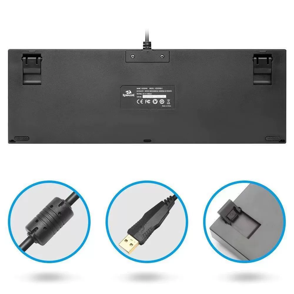 Клавиатура механическая Redragon Red Dragon K552 RGB игровая, игра Eat chicken lol, проводная зелёная shaft