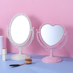 Retro dressing small mirror wholesale Korean style ins mirror European double-sided desktop mirror heart-shaped mirror desktop makeup mirror