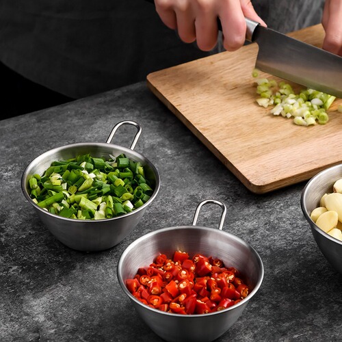 sp sauce multi-specification stainless steel egg bowl with handle for washing sesame red beans artifact stainless steel draining mesh bag