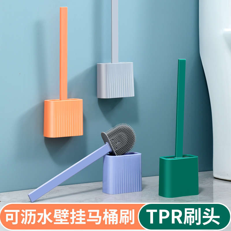 Cepillo de limpieza de inodoro de pegamento blando de mango alargado conjunto de cepillo de limpieza de inodoro doméstico cepillo de limpieza de inodoro 2 en 1 cepillo de limpieza