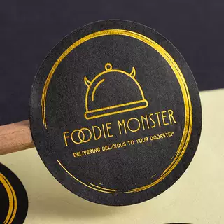 不干胶贴纸定制食品烫金LOGO二维码广告标签定做封口贴标签印刷