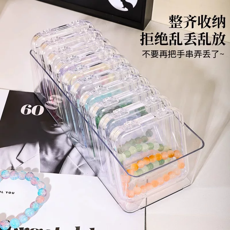 Bracelet, necklace, accessory walnut, transparent acrylic storage system, storage box