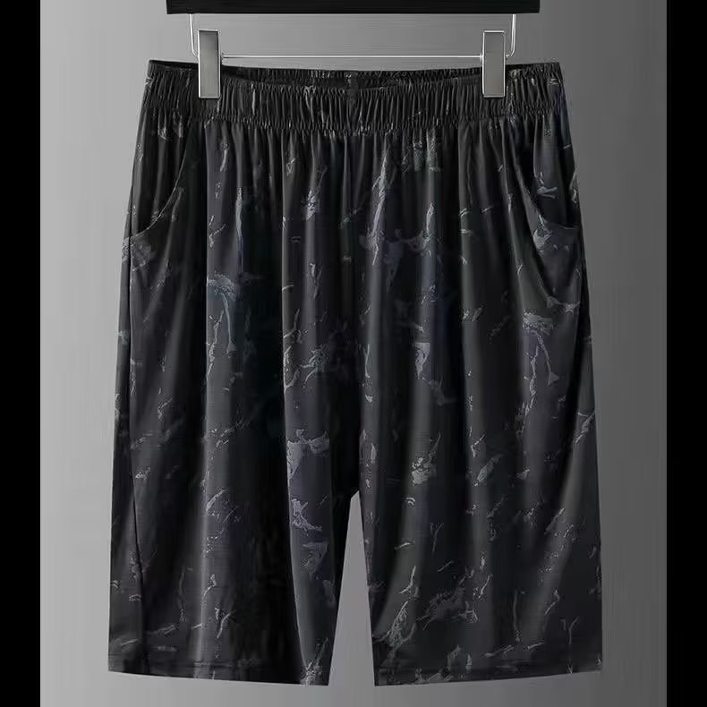 Camisa menos ropa de seda de hielo traje de manga corta hombres delgados verano nueva marca de agua personalidad moda deportes pantalones cortos conjunto de dos piezas