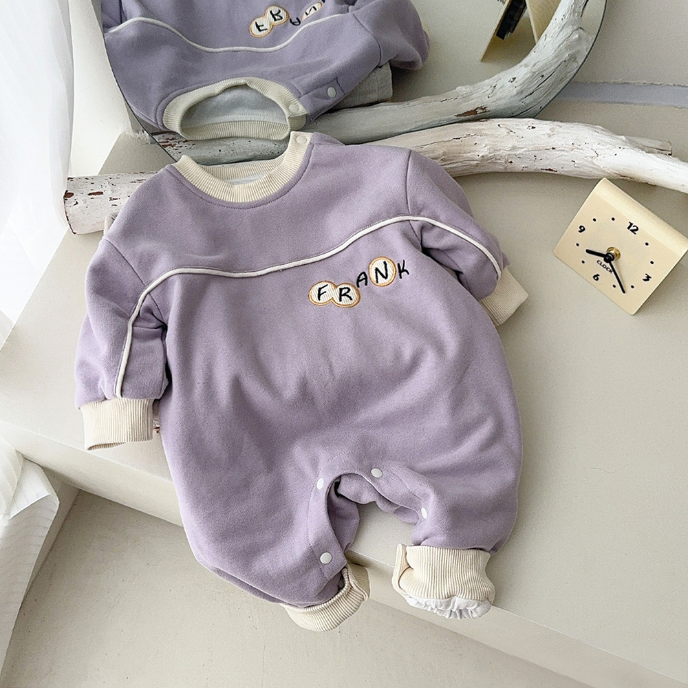 Bebé primavera y otoño manga larga estilo deportivo coreano mameluco de algodón para bebé 0-18 meses traje de escalada para recién nacidos