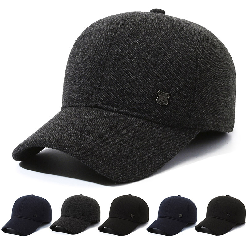 Stili autunnali e invernali da uomo, spessi paraorecchie per persone di mezza età e anziane, caldi cappelli a lingua d'anatra, per attività all'aperto_voghion.com