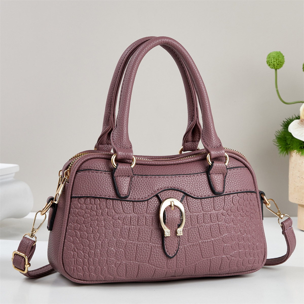 Diseño de piedra temperamento bolso de mano atmósfera casual bolso de hombro de moda bolso de mano de viaje