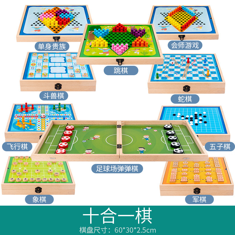 Juego de Ajedrez de madera interacción padre-niño ajedrez juguete de los niños jugando ajedrez toque ajedrez hockey hielo juego de escritorio Batalla Colección