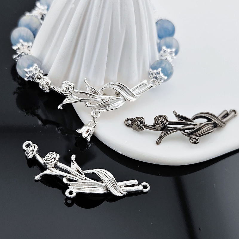 Alloy Jewelry DIY Accessories Rose Half Bracelet Bracelet Bend Pipe Accessories Handmade Bracelet Porous Pendant Alloy Jewelry DIY Accessories Rose Half Bracelet Bracelet Bend Pipe Accessories Handmade Bracelet Porous Pendant