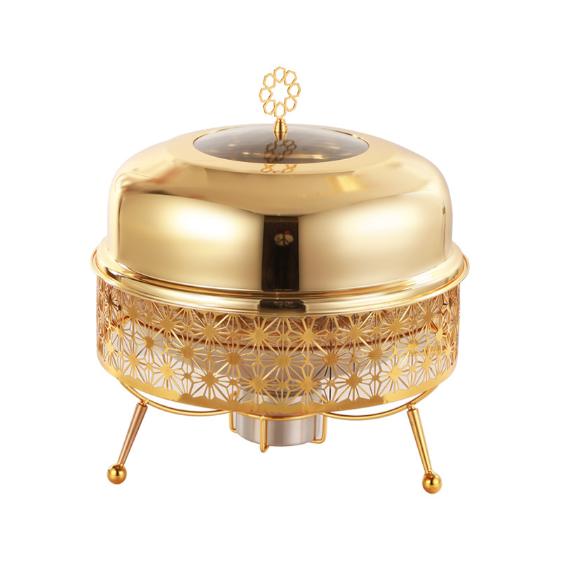 跨境货源8L金色豪华自助餐炉酒店餐厅酒精加热保温炉Chafing Dish|undefined