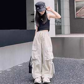 工装裤女童秋装2024新款儿童韩系潮酷穿搭春秋套装女大童裤子童装