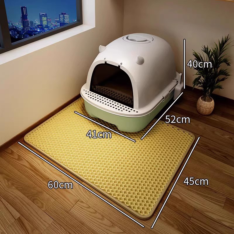 그린+고양이 모래매트[모래방지]