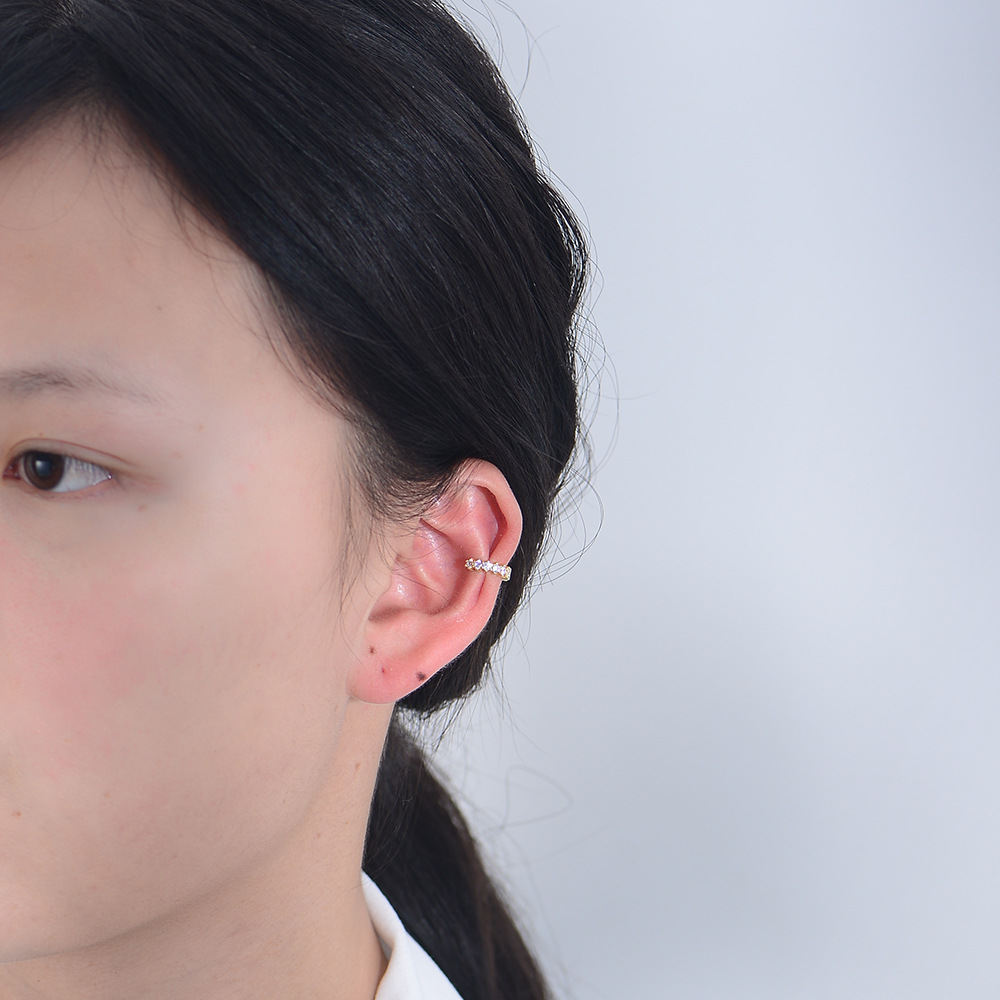 0.03µm Gold Plating Thickness Water Plating Gold Plating Process 1 Pair 925 Sterling Silver Zircon Geometric Ear Studs