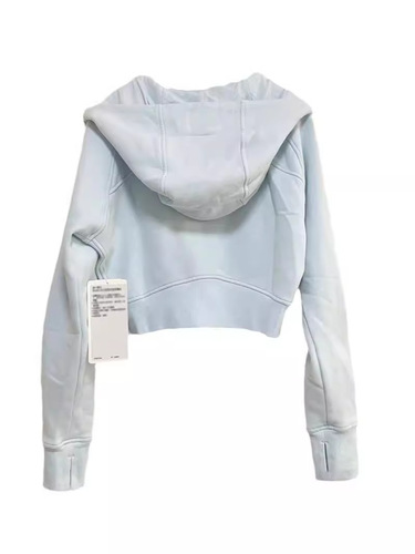 Autumn short jacket women's spring and autumn cardigan hoodie blue long-sleeved top thin casual loose lazy