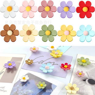 Colorful Six-Petal Flower Magnetic Refrigerator Magnet Black and White Version Magnetic Sticker Photo Wall Fixed Magnetic Sticker Office Decoration