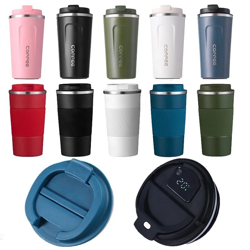 Moda de automóvil de tres generaciones taza de café 304 taza de acero inoxidable portátil antideslizante cubierta de silicona taza de mano