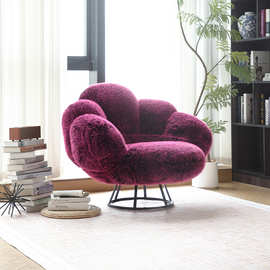 红物仓设计师休闲椅子布艺熊爪椅美容院躺椅酒店样板房单人沙发