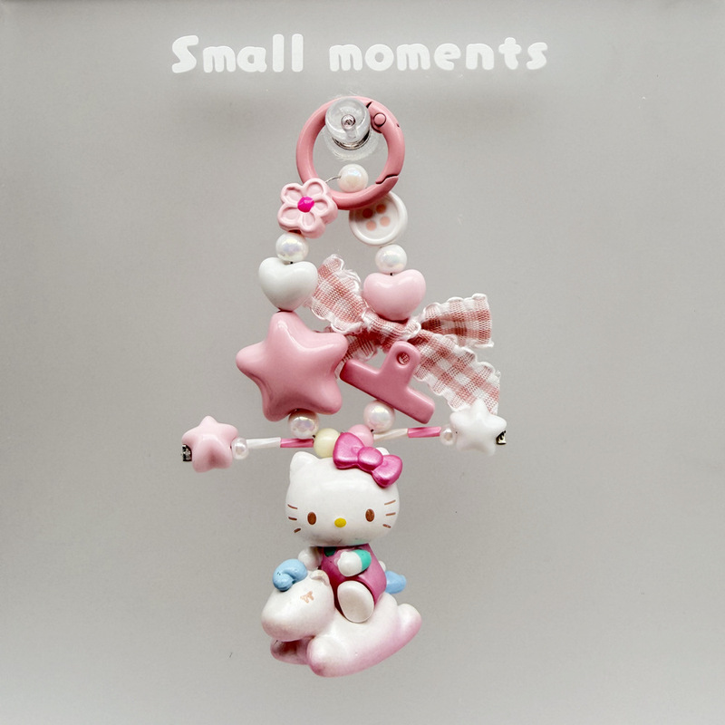 Live-Stream Hot-Selling Kt Bowknot Phone Chain Dopamine Bag Charm Fresh Style Keychain with Horn Studs Wholesale Live-Stream Hot-Selling Kt Bowknot Phone Chain Dopamine Bag Charm Fresh Style Keychain with Horn Studs Wholesale