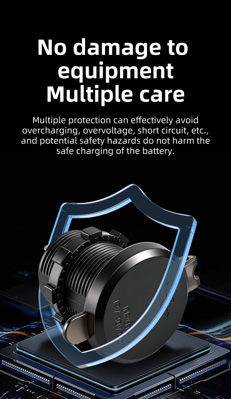 Car and Motorcycle USB Charging Port 12V Cigarette Lighter Modification Car Fast Charger Electric Vehicle Phone Charger