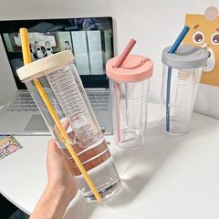 Xiaohongshu Instagram high-quality appearance large capacity water cup for girls students foldable straw portable grab cup juice cup