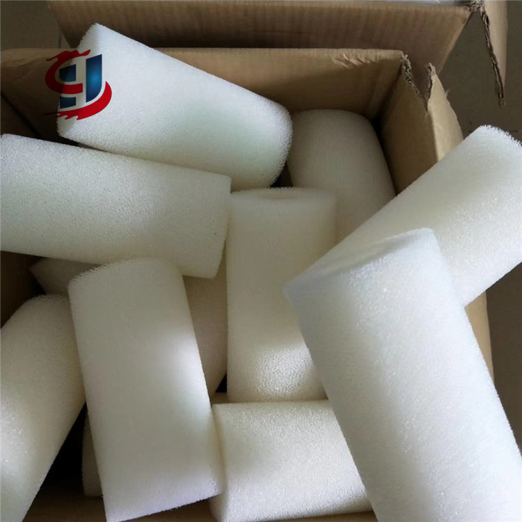 白色空心聚氨酯过滤海绵管鱼缸圆柱管状净化水过滤海绵空心海绵管