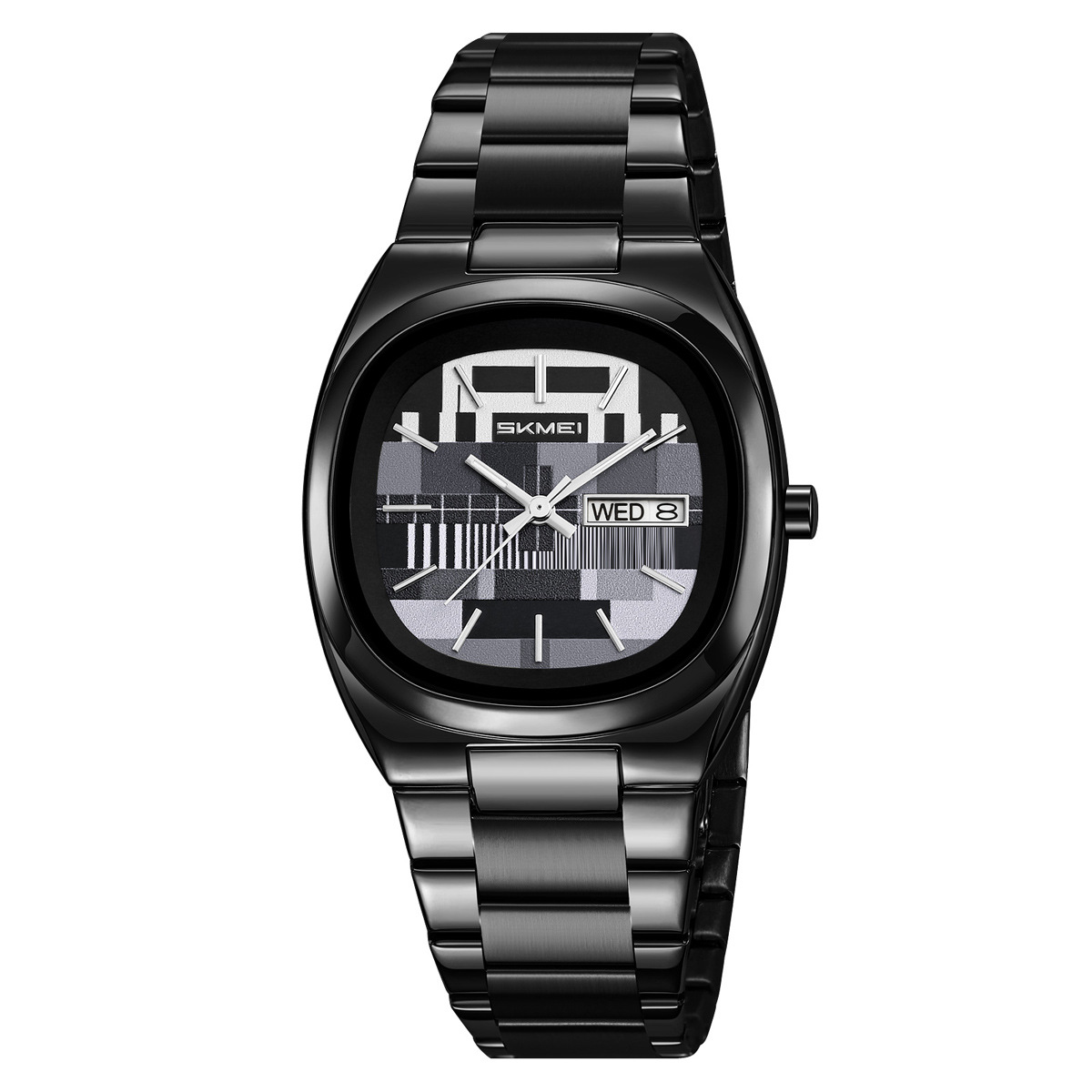 Momentos de belleza personales TV dial relojes de acero relojes de hombre doble calendario relojes de cuarzo personalizados transfronterizos mayoristas