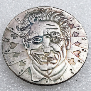 Antique Crafts Wanderer Coin Brass Silver Plated Material H4518
