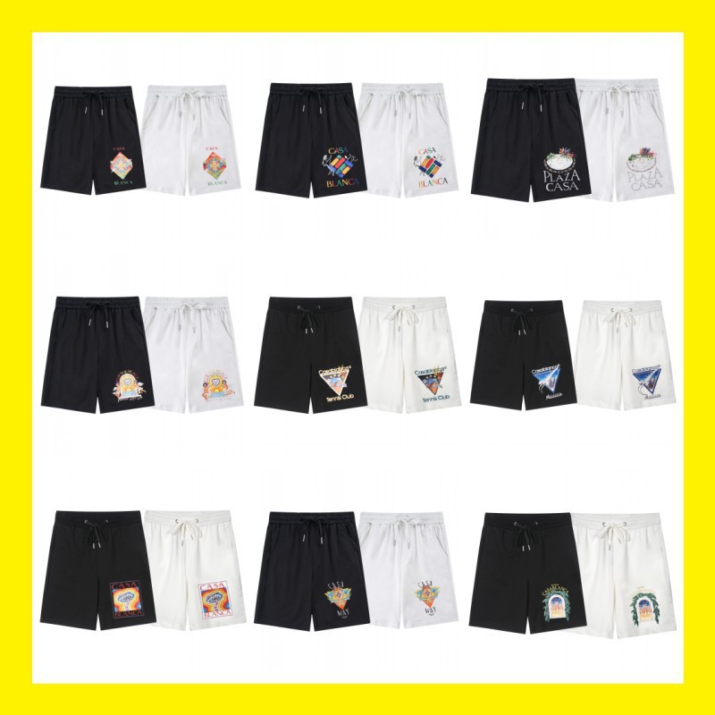 跨境卡萨布兰卡批发夏季新款潮流卡通印花时尚情侣款休闲宽松短裤