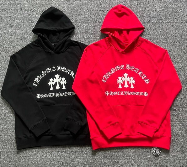 24ss年新款高品质Chrome Hearts 马蹄十字架连帽拉链卫衣工厂批发|undefined