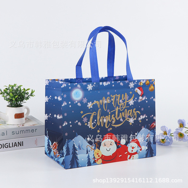 Transfronterizo Amazon spot recubierto de Navidad bolsa no tejida bolsa de compras bolsa de regalo fábrica de bolsos al por mayor
