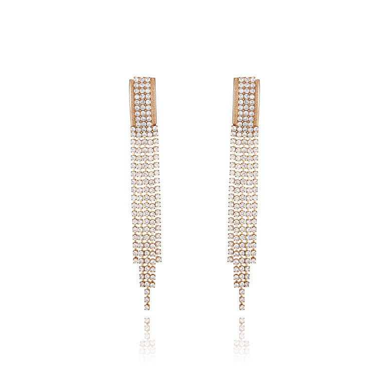 Xuping Europa y los Estados Unidos transfronterizos con gemas artificiales pendientes de bordas temperamento de moda retro largos pendientes elegantes al por mayor