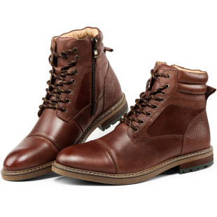 Amazon New First Layer Cowhide Leather Boots Genuine Leather Men's Shoes Autumn and Winter Casual Leather Boots Martin Boots European and American Foreign Trade Men's Boots