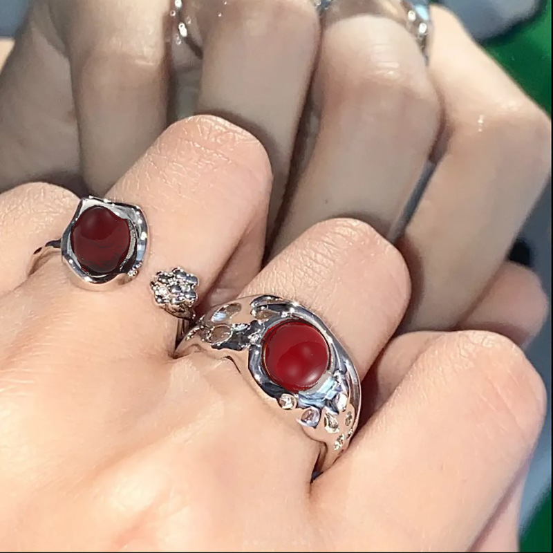 Niche Design Light Luxury High Feeling Temperament Trendy Design Opening Adjustable Dieting Finger Ring ins Internet Celebrity Retro Ring_voghion.com