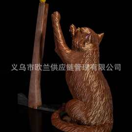 跨境猫咪逗鸟造型卷纸架 萌趣动物风厨房纸巾收纳摆件158