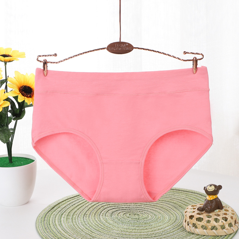 Ropa interior de mujer 95 algodón color sólido estilo coreano chica transpirable más tamaño Mediados de cintura ropa interior estudiante