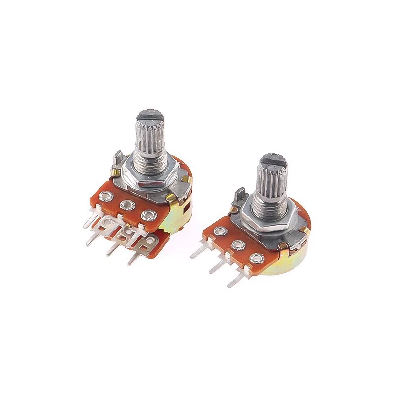 WH148 single-connected double-connected potentiometer B10K handle length 15/20MM 3-pin 6-pin amplifier volume speed switch