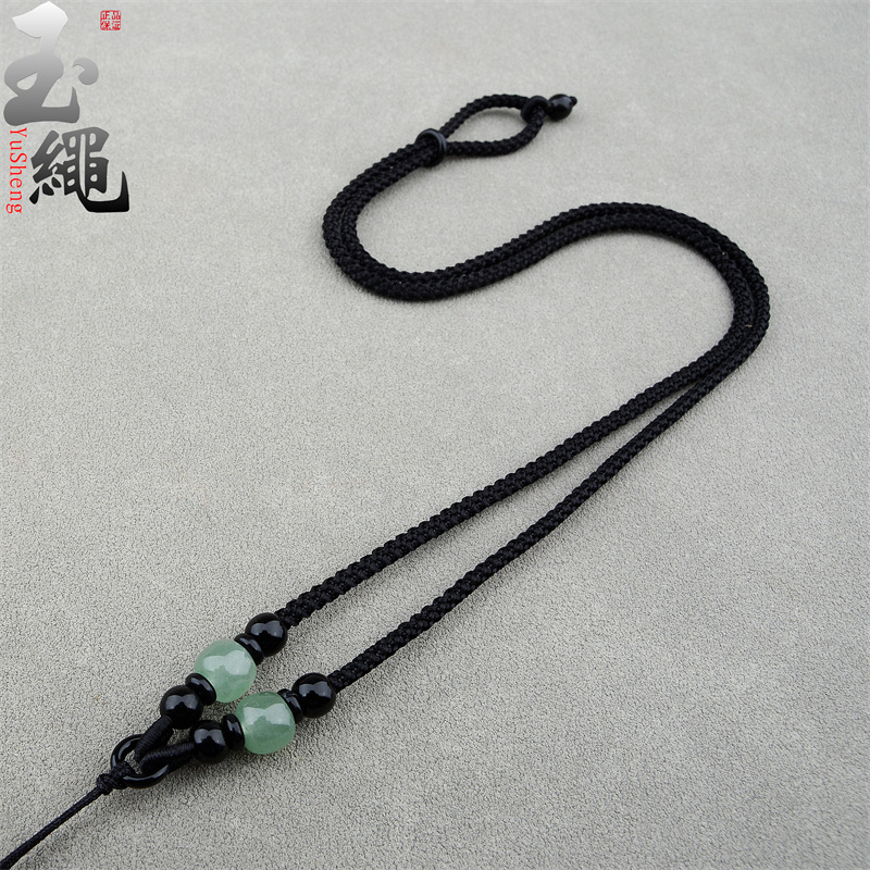 Natural Dongling Jade Pendant Lanyard High-end Jade Necklace Rope diy Adjustable Men's Neck Rope Beeswax Rope Women Natural Dongling Jade Pendant Lanyard High-end Jade Necklace Rope diy Adjustable Men's Neck Rope Beeswax Rope Women