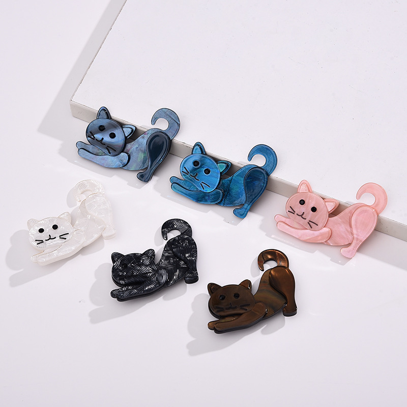 Plating Design Simple Style Pin Cat Arylic Plating Unisex Brooches