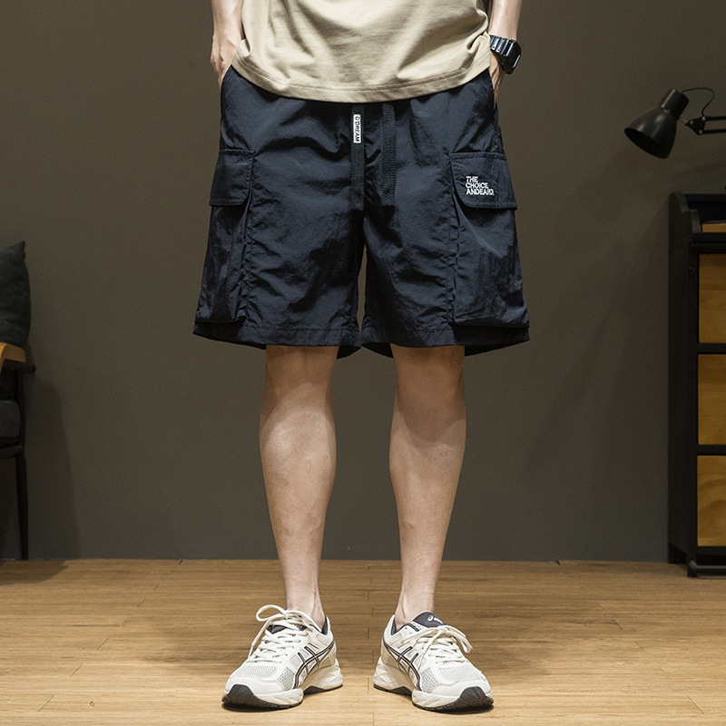 Ice Silk Quick-drying Tooling Shorts Men's 2025 Summer New Arrival Men's Five-point Casual Pants Fat Man Loose plus size Trendy