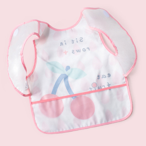 Cute children's smock baby double layer sleeveless apron waterproof eating bib cartoon anti-dirty eva saliva napkin