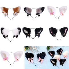 cosplay貓女郎發箍頭箍蝴蝶結鈴鐺頭扣發卡女僕派對裝飾發箍頭飾