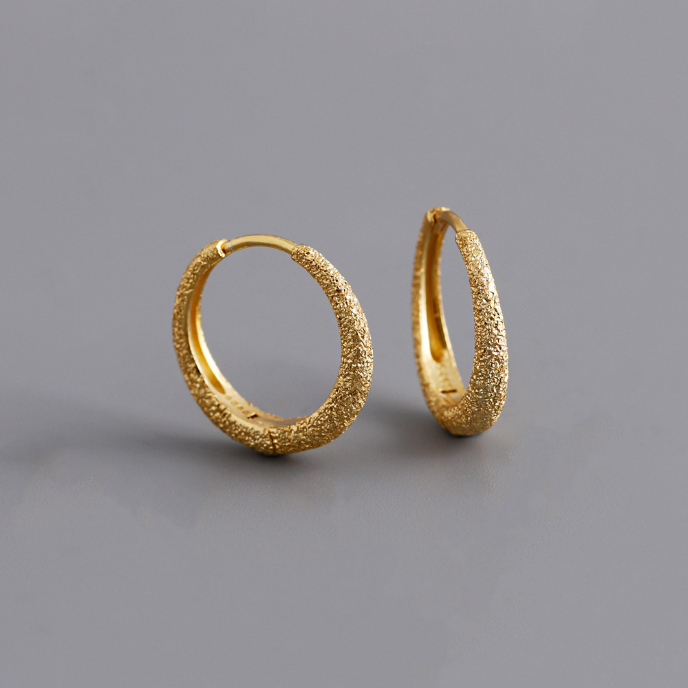 1 Pair Simple Style Geometric Plating Sterling Silver 18k Gold Plated White Gold Plated Hoop Earrings display picture 3