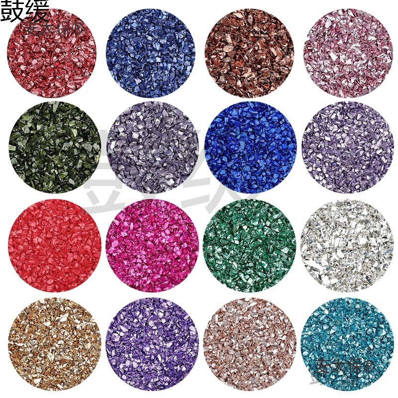 Glass Non-Porous Irregular Small Gravel Particles Crystal Glue Sealant Nail Art Filler Decoration Metabo