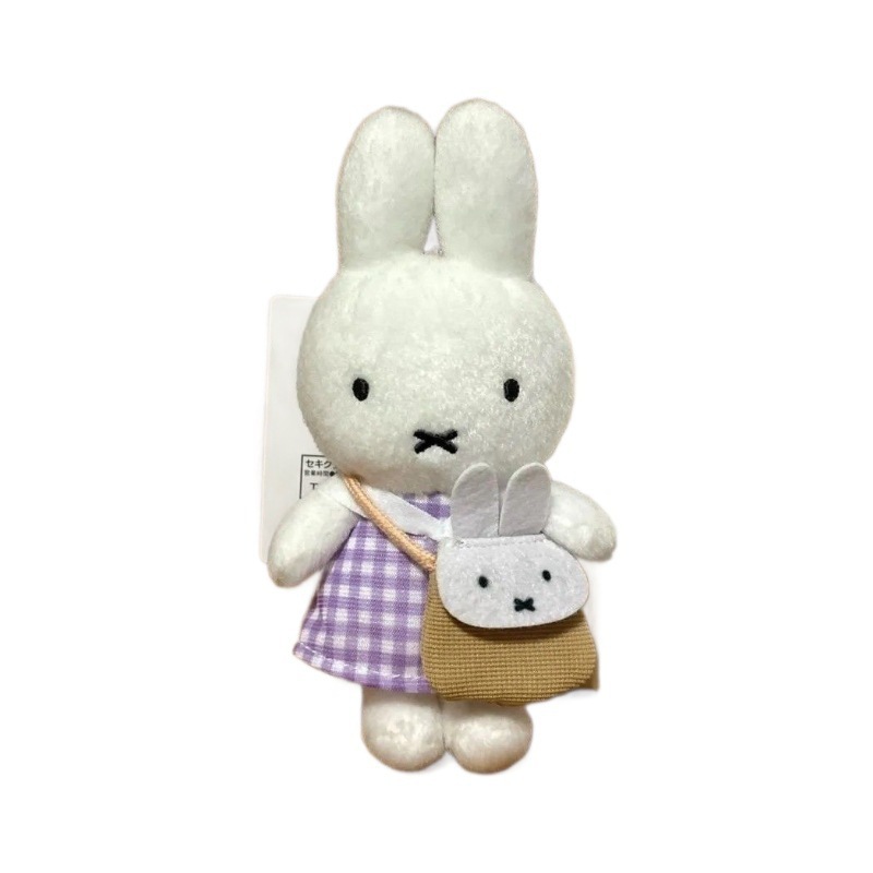 日系可爱miffy米菲毛绒紫色格子裙展会限定拼玩偶周边可爱挂件兔|undefined