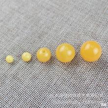 批发树脂黄色珠子DIY饰品材料手串配件复古仿蜜蜡散珠圆珠半成品
