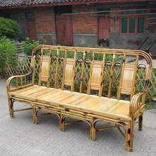 竹椅子排椅客厅老式手工靠背竹椅沙发长椅三人四人竹编制品竹家具