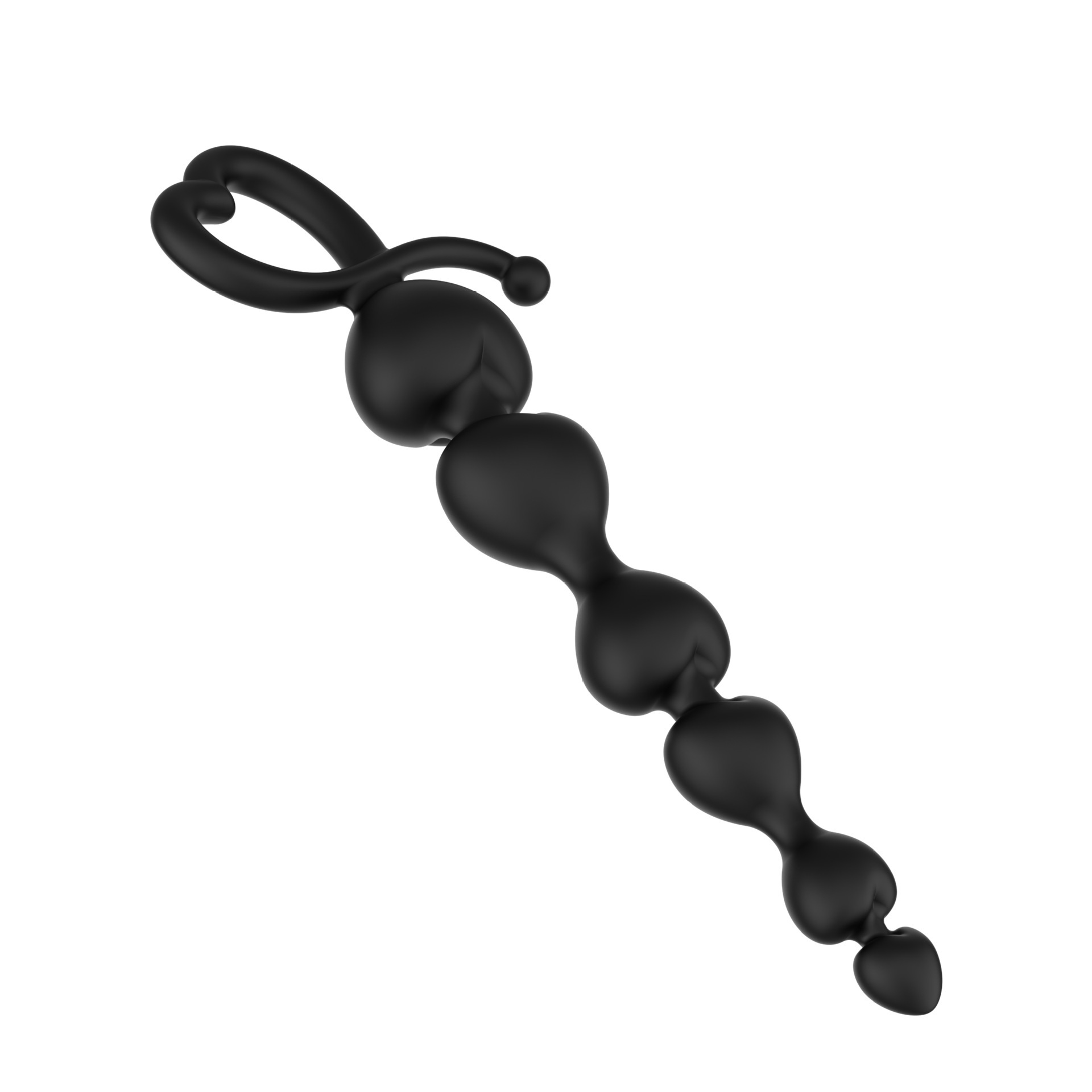 Silicone Heart-Shaped Anal Plug with Bead Design, Manual Non-Vibrating Anal Trainer, Body-Safe Silicone — detail image 5