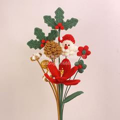 完成品手織りクリスマス模造花束毛糸編みアイデア家庭装飾装飾クリスマスプレゼント
