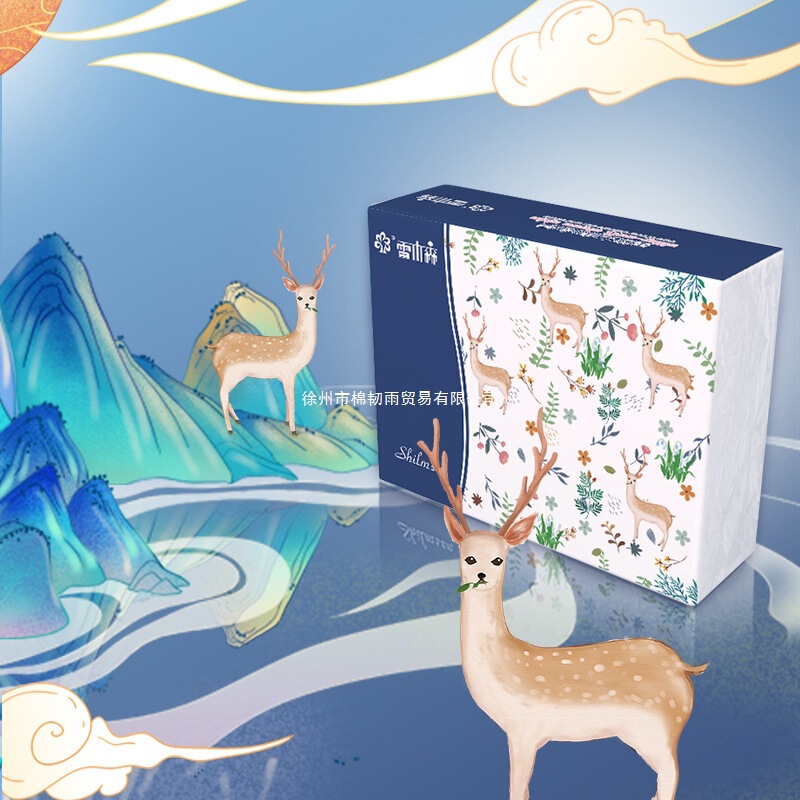 8 Packs of Native Wood Pulp Paper Towels 200 Sheets/Pack Small Portable Pack Portable Absorbent Soft and Environmentally Friendly