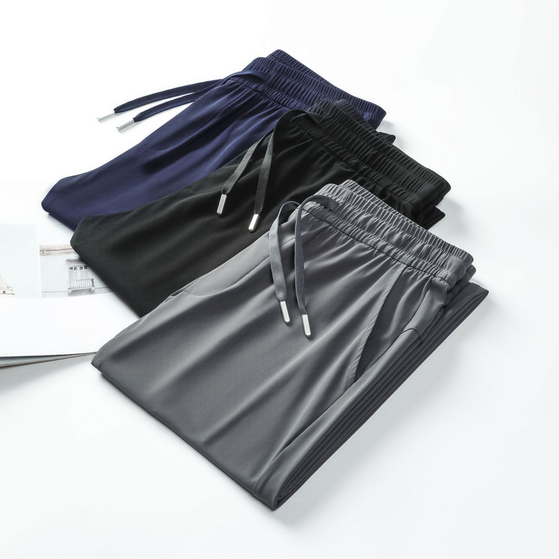 Summer comfortable elastic quick dry solid color fashionable…